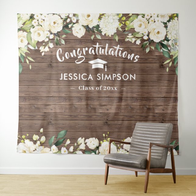 Tenture Fond dégradé de photo d'eucalyptus à fleurs blanch (En situation (horizontale))