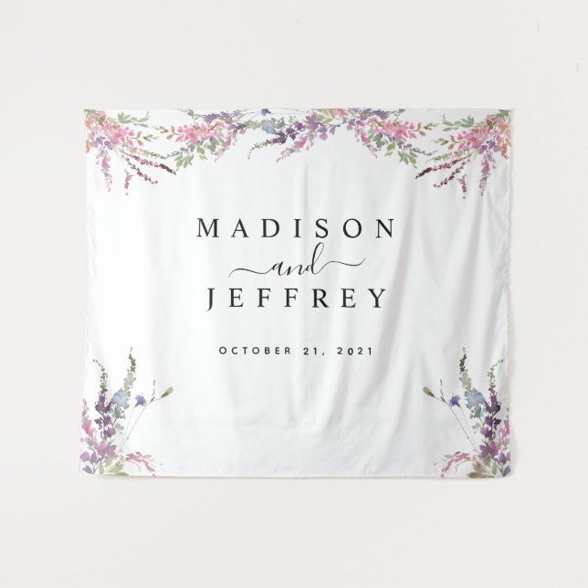 Tenture Fond du Mariage Floral Fleur sauvage Spring (Devant (Horizontal))