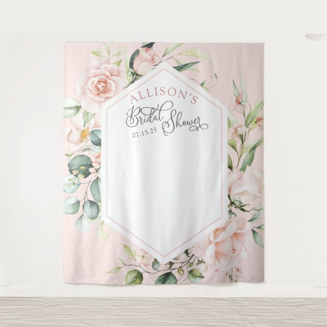 Tenture Fond élégant chic floral rose pour la douche de la (Devant)