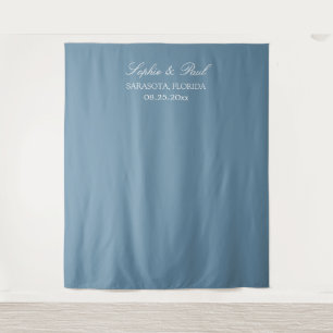 Tenture Fond élégant de stand photo de mariage bleu poussi
