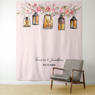 Tenture Fond élégant en or rose avec motif floral pour pho