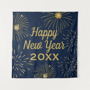 Tenture Fond élégant Navy Gold Bonne Année 2027
