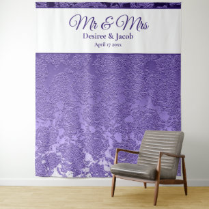 Tenture Fond élégant violet blanc Mme & Mme