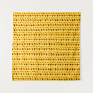 Tenture Fond en tissu de laine tricoté jaune