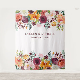 Tenture Fond floral Bourguignon Accessoire de Photobooth