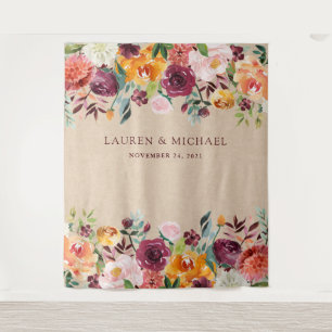 Tenture Fond floral de Bourgogne   Accessoire de photoboot