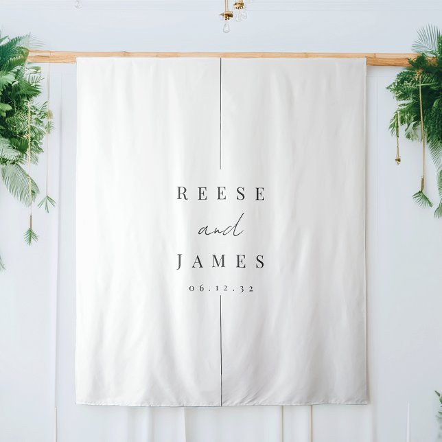Tenture Fond minimaliste de Mariage noir et blanc (Créateur téléchargé)