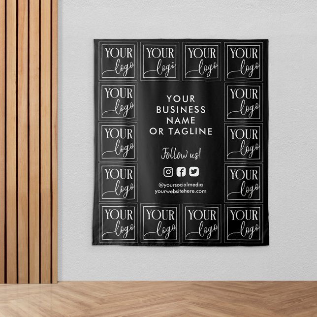Tenture Fond noir avec votre logo et toile de fond pour le (Créateur téléchargé)
