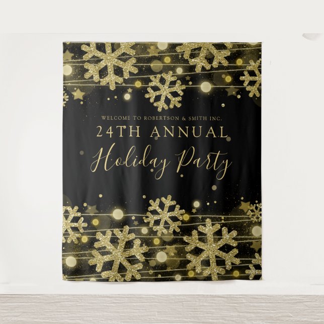 Tenture Fond noir or élégant et glamour d'hiver Entreprise (Devant)