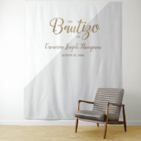 Fond personnalisé de baptême pour bébé Gris et Or