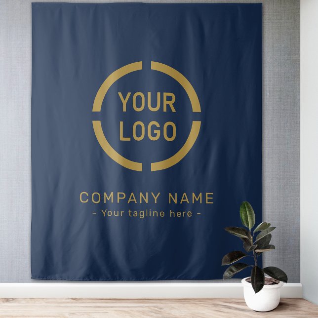 Tenture Fond personnalisé de logo de compagnie de la marin (Navy Custom Company Logo Backdrop For Events)