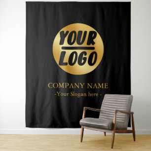 Tenture Fond personnalisé de logo doré de société pour les