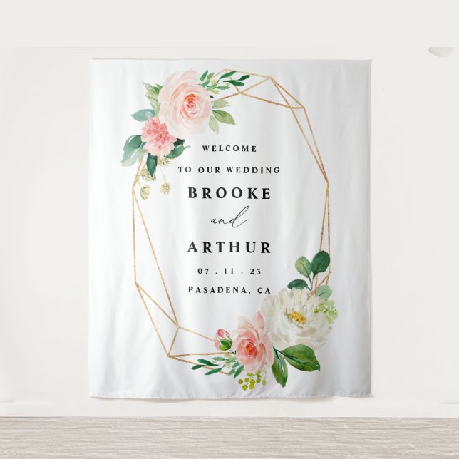 Tenture Fond personnalisé élégant pour photobooth de maria (Devant)