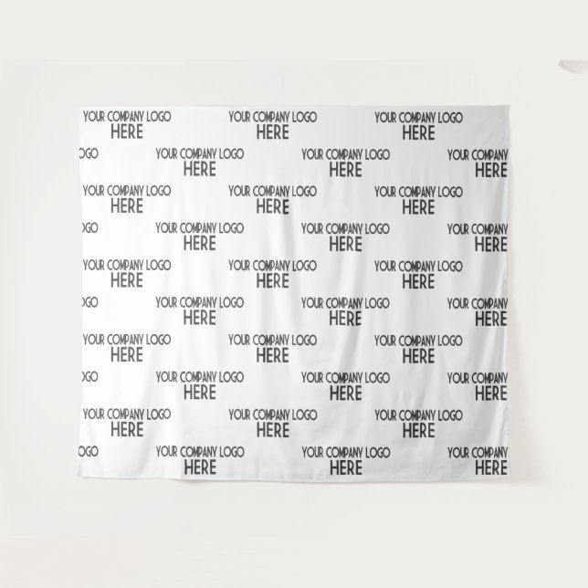 Tenture Fond personnalisé pour entreprise avec logo répéti (Devant (Horizontal))