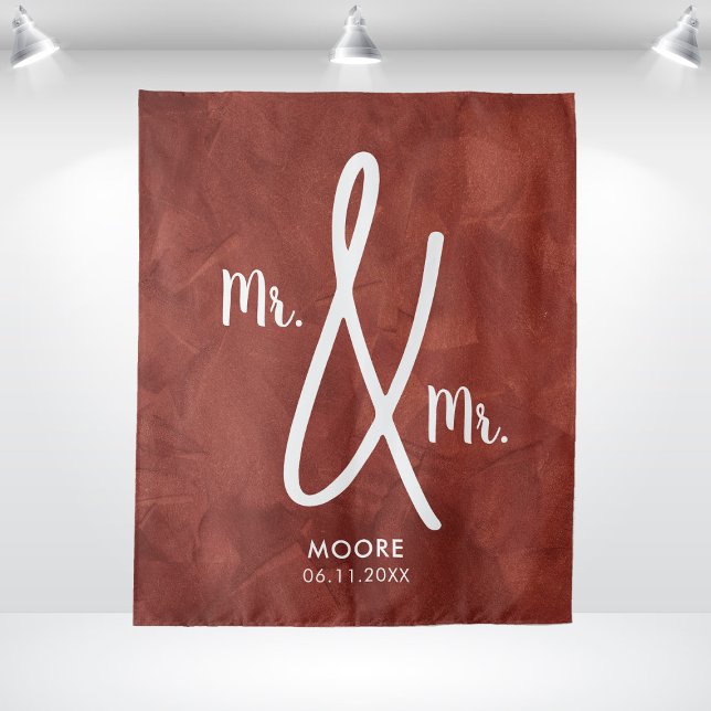 Tenture Fond personnalisé pour mariage gay de M. et M. Boh (Custom Mr and Mr Boho Backdrop Gay Wedding
)