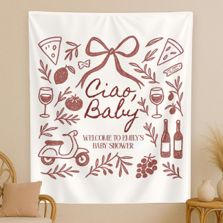 Tenture Fond personnalisé pour photos de Baby Shower Ciao
