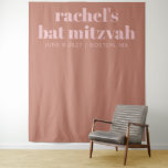 Tenture Fond photo Bat mitzvah rose en terre cuite moderne<br><div class="desc">Typographie moderne et audacieuse Terracotta rose Bat mitzvah fond photo</div>