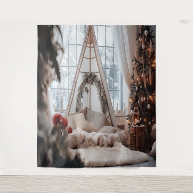 Tenture Fond photo de Noël rustique (Devant)