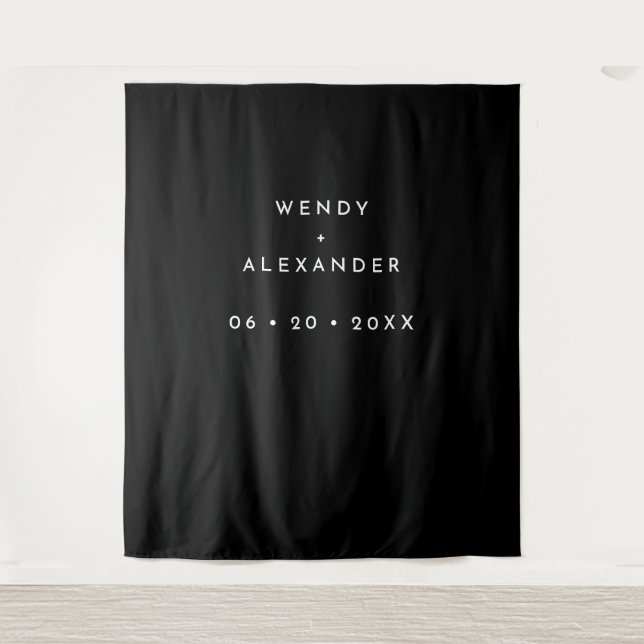 Tenture Fond photo en noir moderne en gras Mariage (Devant)
