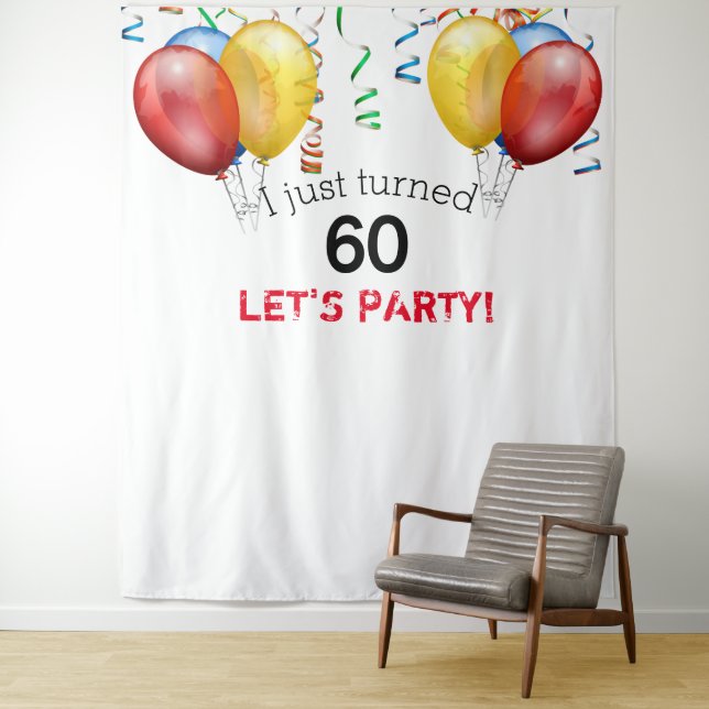 Tenture Fond pour 60e anniversaire, Photobooth (En situation)