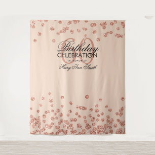 Tenture Fond pour 60ème Anniversaire Rose Gold Blush Confe