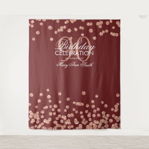Tenture Fond pour 90e anniversaire Rose Gold Bourgogne Con