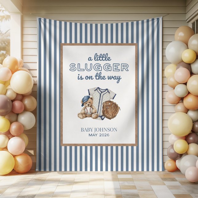 Tenture Fond pour Baby Shower de Little Slugger Baseball (Créateur téléchargé)