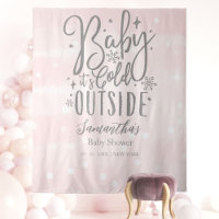 Fond pour Baby Shower Fille Il Fait Froid Dehors