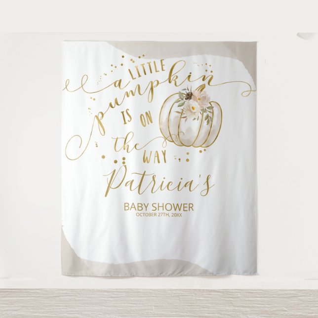 Tenture Fond pour Baby Shower Petite Citrouille (Devant)