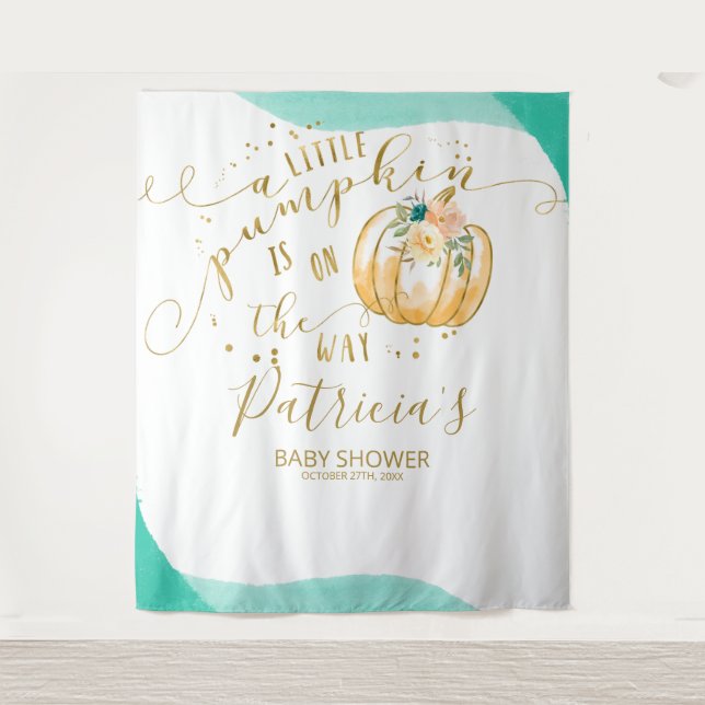 Tenture Fond pour Baby Shower Petite Citrouille (Devant)