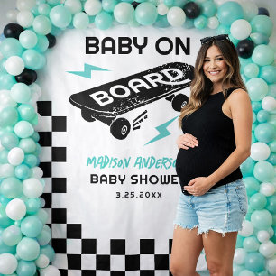 Tenture Fond pour Baby Shower Planche à Roulettes Bébé à B