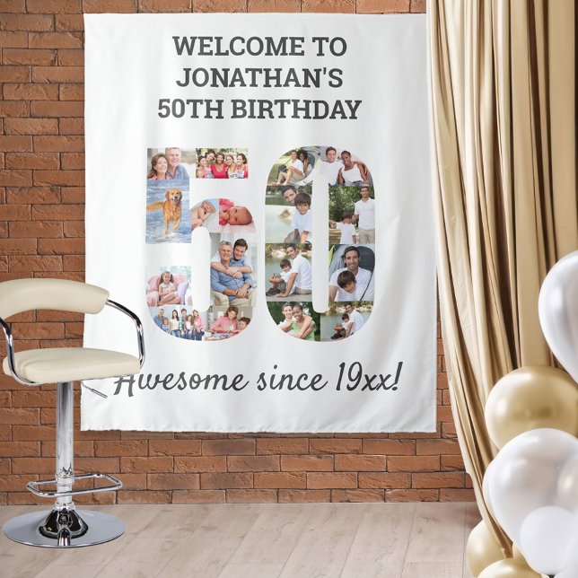 Tenture Fond pour collage de photos de fête d'anniversaire (Créateur téléchargé)