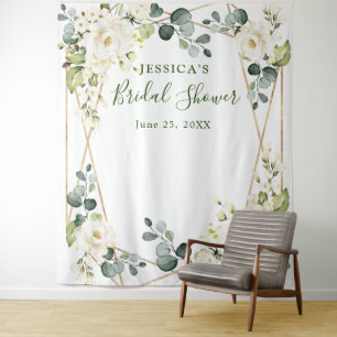 Tenture Fond pour Photobooth Chic pour Baby Shower Rose Bl