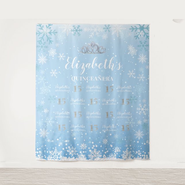 Tenture Fond pour photobooth de Quinceañera Princesse Hive (Devant)