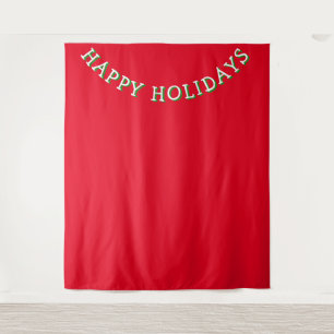Tenture Fond pour photomaton de Noël Joyeuses Fêtes Rouge