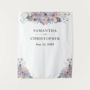 Tenture Fond pour photos de mariage floral violet aquarell