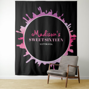 Tenture Fond pour séance photo Ombré Splatter Sweet Sixtee