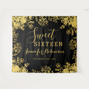 Tenture Fond pour un anniversaire de 16 ans Sweet Sixteen