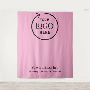 Tenture Fond rose pâle - Logo d'entreprise personnalisé