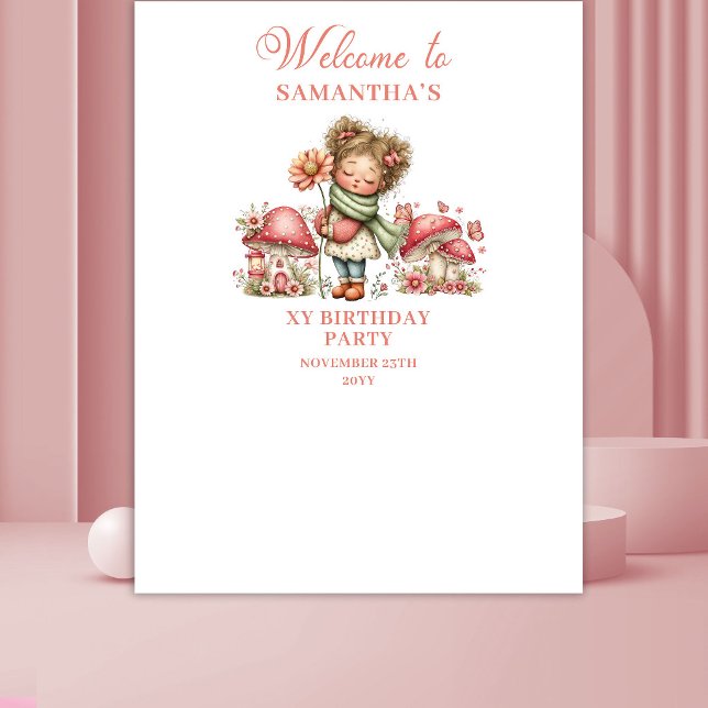 Tenture Fond Rose Pâle pour les 4 Ans de la Fée Magique (Magical Fairy 4th Birthday Pastel Pink Backdrop)