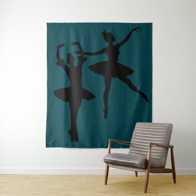 Tenture Fond sombre de ballerines (En situation)