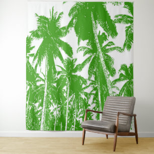 Tenture Fond tropical. Effet de posterisation vert