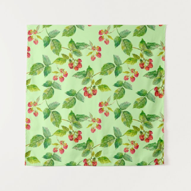 Tenture Fond uni avec baie saine - framboise (Devant)