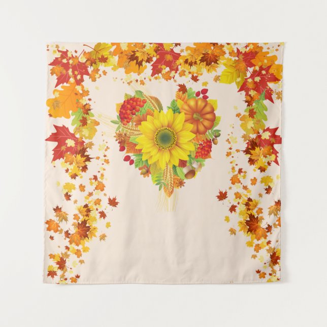 Tenture Fonds de décor pour selfie couleurs d'automne feui (Devant)