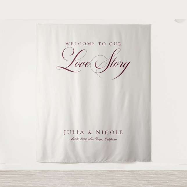 Tenture Fonds de mariage à calligraphie bourguignonne clas (Devant)