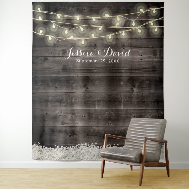 Tenture Fonds de mariage de grange de fleurs de Gypsophile (En situation)