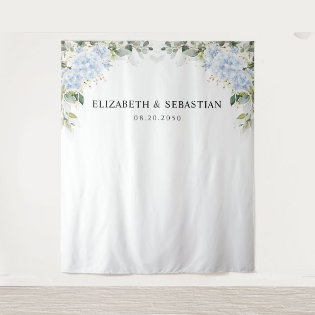 Tenture Fonds de mariage floraux d'hortensia bleue (Devant)