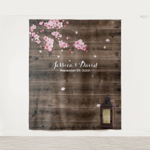 Tenture Fonds de mariage floraux roses Lanterne Vintage