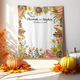 Tenture Fonds de stand photo de mariage aux citrouilles de