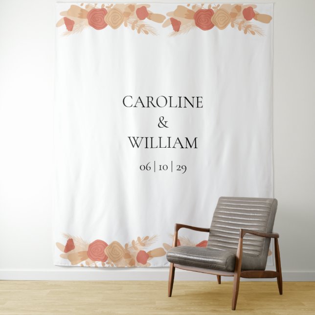 Tenture Fonds de stand photo de mariage floral boho (En situation)